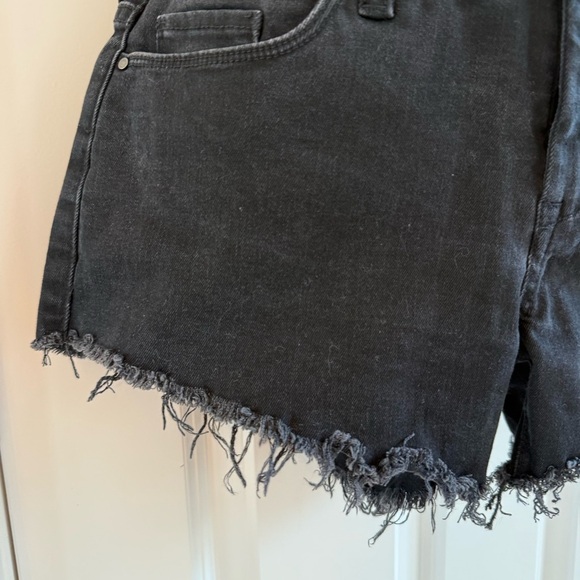 Blank NYC Womens 27 Little Queenie Jean Shorts Black Cut Off Frayed Hem Booty - Picture 5 of 9